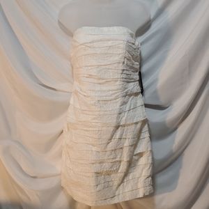 NWT Express Womens Strapless Eyelet White Dress 10